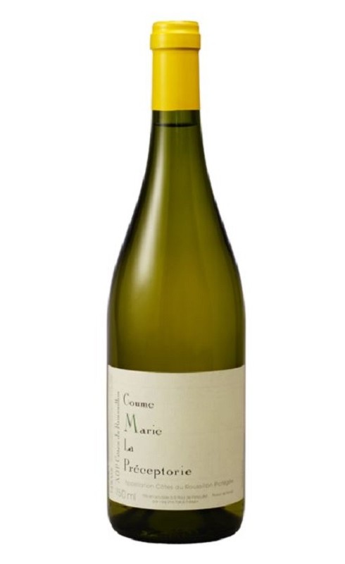 Photographie d'une bouteille de vin blanc Preceptorie Coume Marie 2023 Cdroussi Blc 75cl Crd
