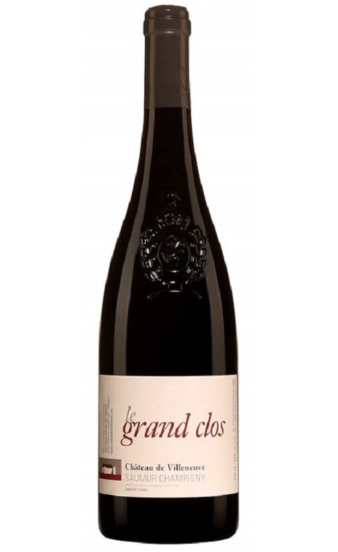 Photographie d'une bouteille de vin rouge Villeneuve Grand Clos Saum Champ 2019 Rge Bio 75cl Crd