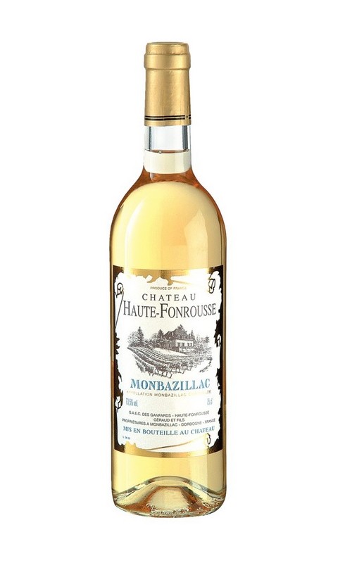 Photographie d'une bouteille de vin blanc Cht Haute Fonrousse 2021 Monbazillac Blc Mx 75cl Crd