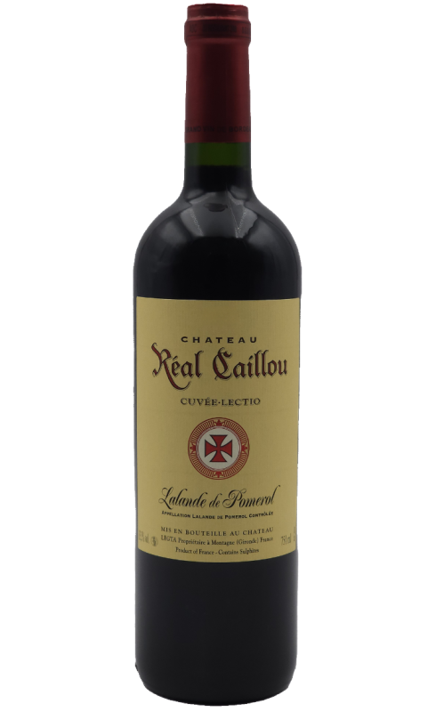 Photographie d'une bouteille de vin rouge Cht Real Caillou Cuvee Lectio 2019 Rge 1 5 L Crd