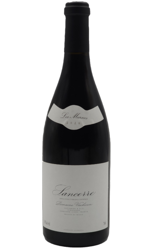 Photographie d'une bouteille de vin rouge Vacheron Les Marnes 2020 Sancerre Rge Bio 75cl Crd