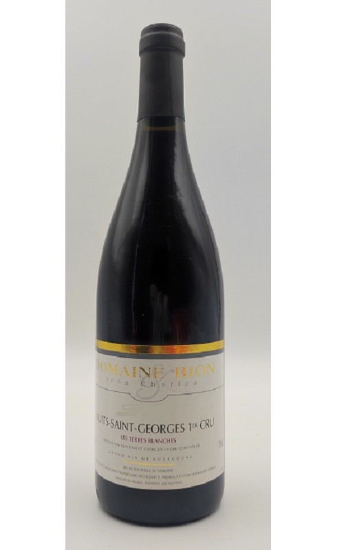 Photographie d'une bouteille de vin rouge Jc Rion Terres Blanches 2018 Nuits-St-Georges Rge 75cl Crd