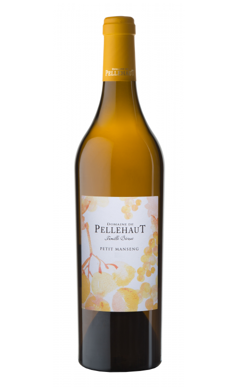 Photographie d'une bouteille de vin blanc Pellehaut Petit Manseng 2020 Cotes Gascogne Blc 75cl Crd