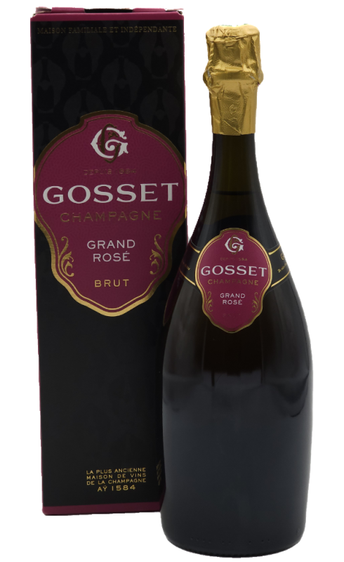 Photographie d'une bouteille de Gosset Grand Rose Etui Champagne Rose 75cl Crd