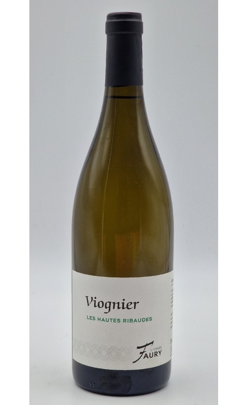 Photographie d'une bouteille de vin blanc Faury Hautes Ribaudes Viognier 2020 Igp Pays Blc 75cl Crd