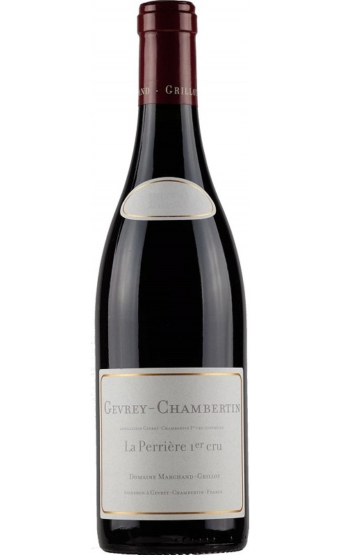 Photographie d'une bouteille de vin rouge Marchand-Grillot Perriere 2020 Gevrey Rge 75cl Crd