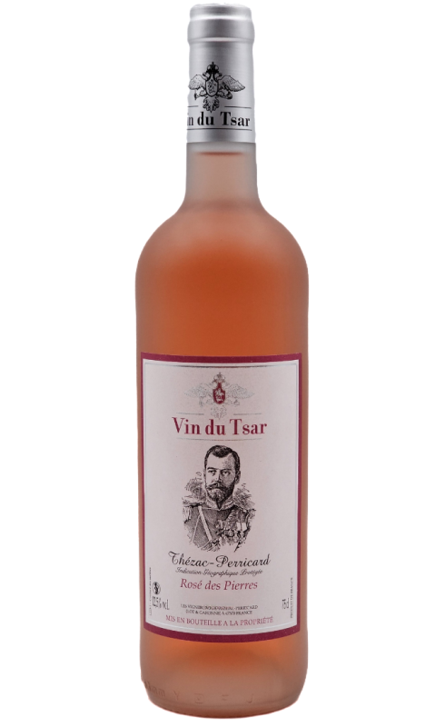 Photographie d'une bouteille de vin rosé Therac-Perricard Vin Du Tsar 2022 Cdgascon Rose 75cl Crd
