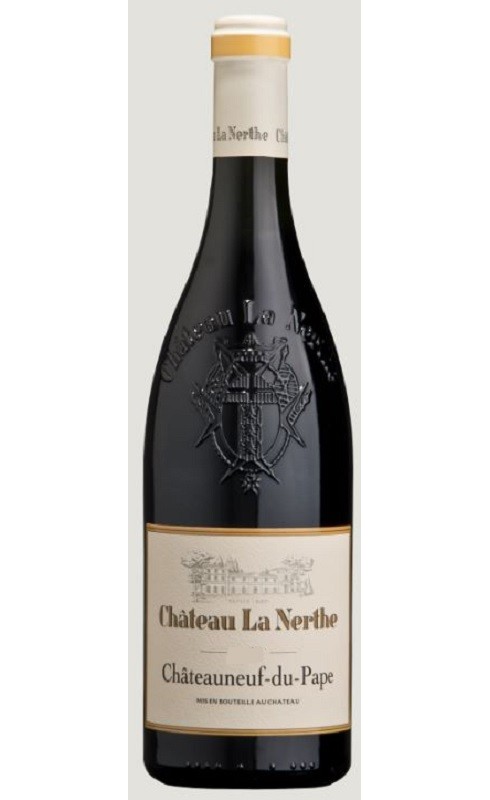 Photographie d'une bouteille de vin rouge La Nerthe Chateauneuf-Du-Pape 2018 Rge Bio 75cl Crd