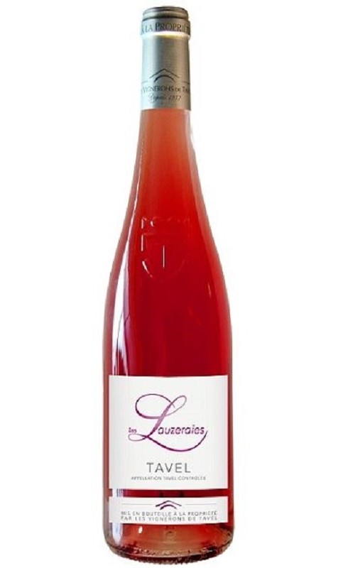 Photographie d'une bouteille de vin rosé Tavel Les Lauzeraies 2022 Tavel Rose 75cl Crd