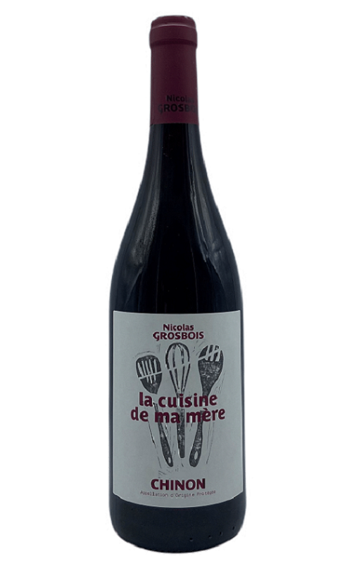 Photographie d'une bouteille de vin rouge Grosbois Cuisine De Ma Mere 2021 Chinon Rge 75cl Crd