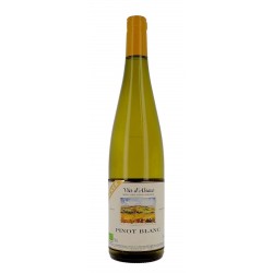 Photographie d'une bouteille de vin blanc Becker Pinot Blanc 2019 Blc Bio 75cl Crd