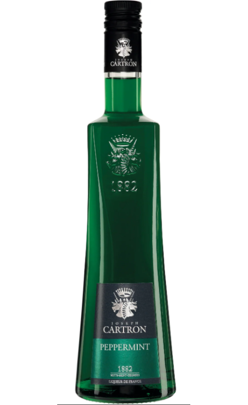 Photographie d'une bouteille de Cartron - Liqueur Peppermint Vert 21 50cl Crd