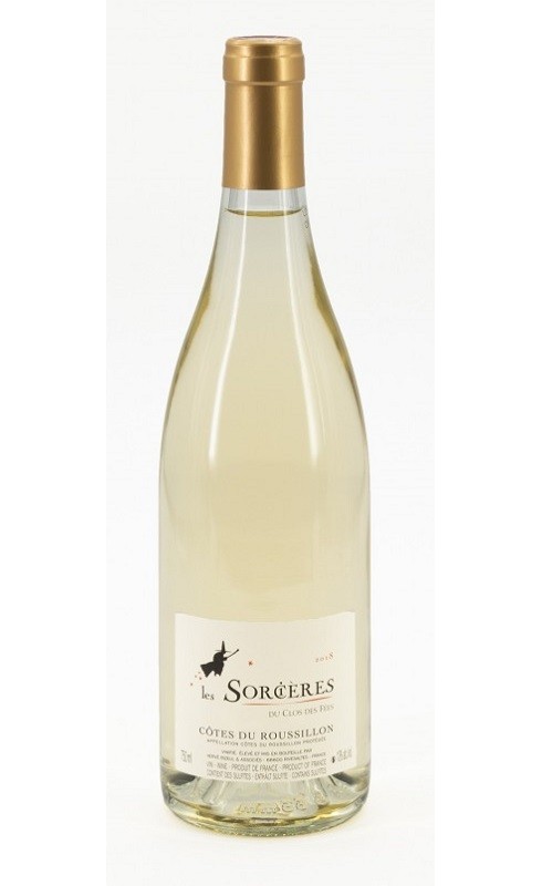 Photographie d'une bouteille de vin blanc Clos Des Fees Les Sorcieres 2022 Cdroussi Blc 75 Cl Crd
