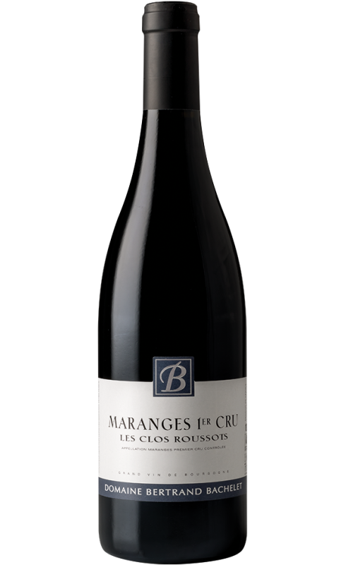 Photographie d'une bouteille de vin rouge Bachelet Clos Roussots 1er Cru 2021 Maranges Rge 75 Cl Crd
