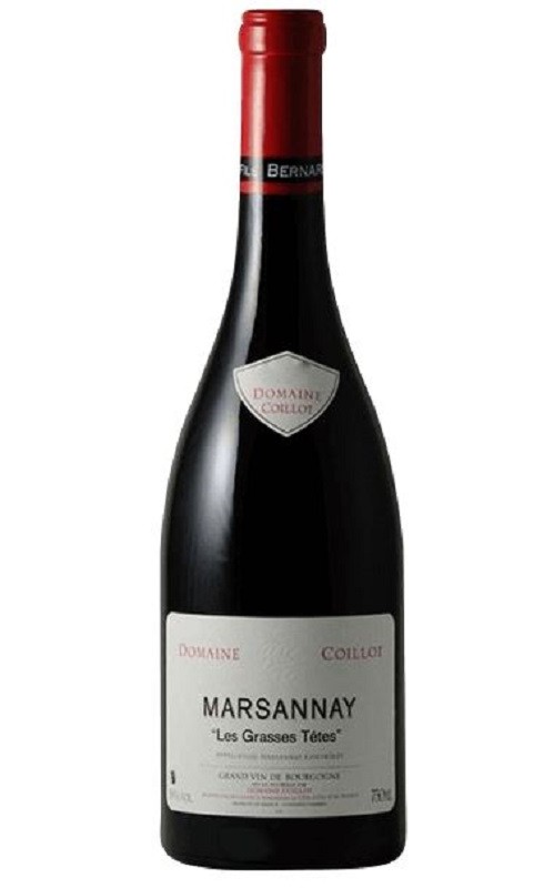 Photographie d'une bouteille de vin rouge Coillot Les Grasses Tetes 2021 Marsannay Rge 75cl Crd