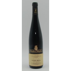 Photographie d'une bouteille de vin rouge Ziegler Pinot Noir 2021 Alsace Rge 37 5 Cl Crd