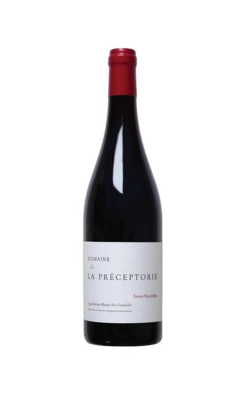 Photographie d'une bouteille de vin rouge Preceptorie Terres Nouvelles 2021 Maury Rge 75cl Crd
