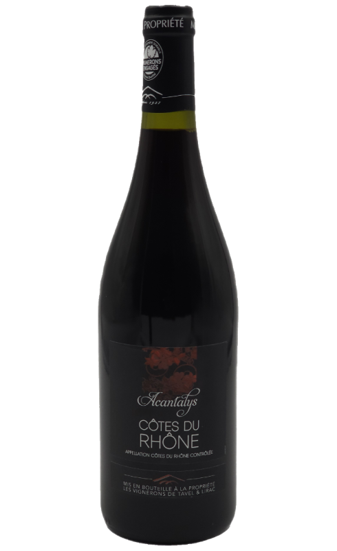Photographie d'une bouteille de vin rouge Tavel Acantalys 2023 Cdr Rge 75cl Crd