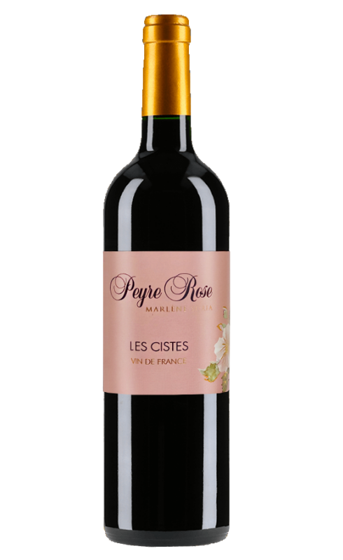 Photographie d'une bouteille de vin rouge Peyre Rose Les Cistes 2013 Vdf Languedoc Rge 75cl Crd