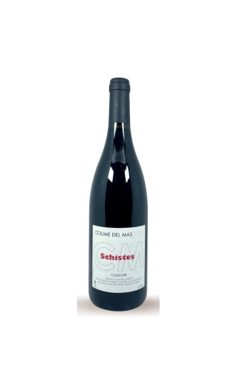 Photographie d'une bouteille de vin rouge Coume Del Mas Schistes 2022 Collioure Rge 75cl Crd