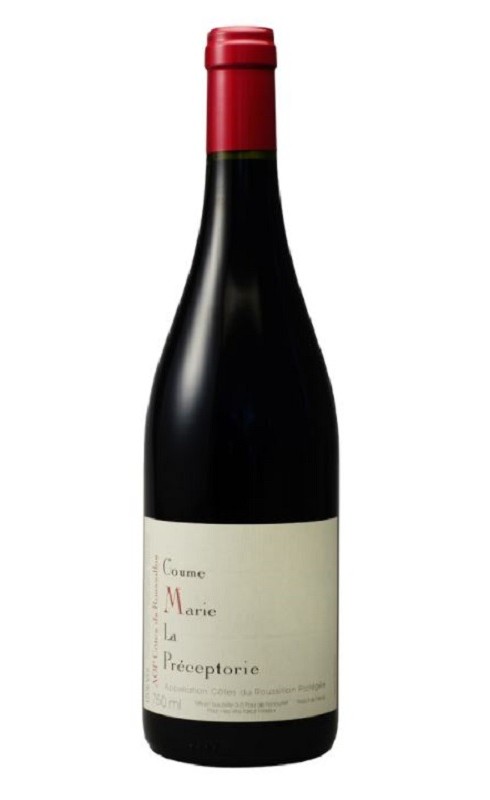 Photographie d'une bouteille de vin rouge Preceptorie Coume Marie 2021 Cdroussi Rge 75cl Crd
