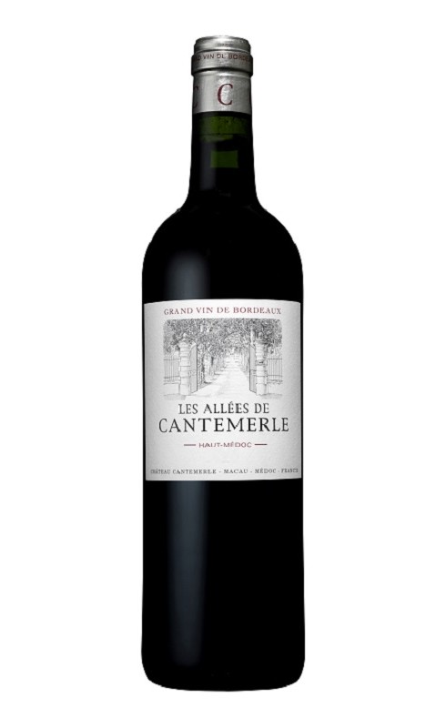Photographie d'une bouteille de vin rouge Cht Les Allees De Cantemerle 2012 Ht-Medoc Rge 37 5 Cl Crd