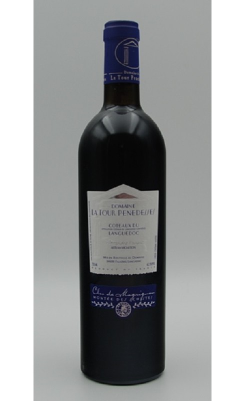 Photographie d'une bouteille de vin rouge Penedesses Clos De Magrignan 2015 Cdlgdoc Rge 75 Cl Crd