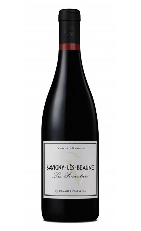 Photographie d'une bouteille de vin rouge Decelle Pimentiers 2014 Savigny Rge 75cl Crd
