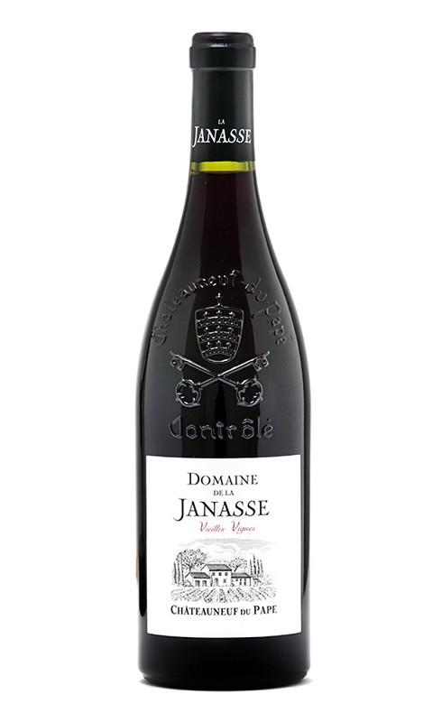 Photographie d'une bouteille de vin rouge Janasse Chtneuf-Du-Pape Vieilles Vignes 2014 Rge 75 Cl Crd