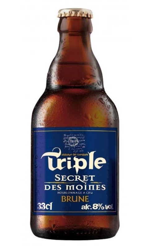 Photographie d'une bouteille de bière Goudale Secret Des Moines Triple Brune 8 33cl Crd