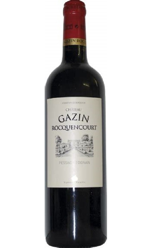 Photographie d'une bouteille de vin rouge Cht Gazin Rocquencourt 2011 Pessac Rge 75cl Crd