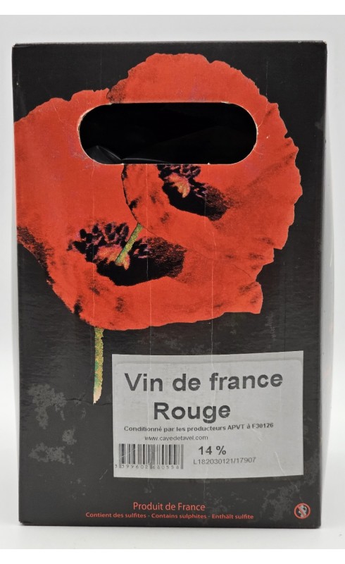 Photographie d'une bouteille de vin rouge Tavel Fontaine Vdf Rge Bib 10 L Crd