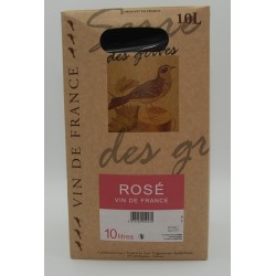 Photographie d'une bouteille de vin rosé Vigne Ardechois Serre Des Grives Ardeche Rose Bib 10 L Crd