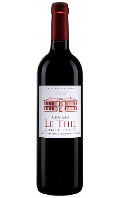 Photographie d'une bouteille de vin rouge Cht Le Thil Comte Clary Cb6 2016 Pessac Rge 75cl Crd