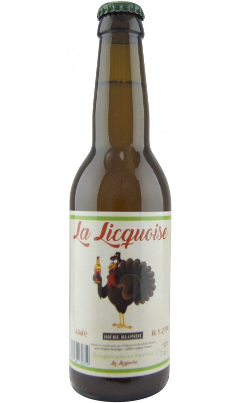 Photographie d'une bouteille de bière La Licquoise Traditionnelle Verte Blonde 5 2 33cl