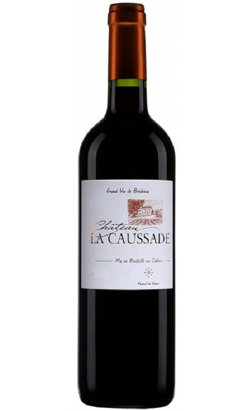Photographie d'une bouteille de vin rouge Cht La Caussade 2016 Cadillac Cdbdx Rge 75 Cl Crd