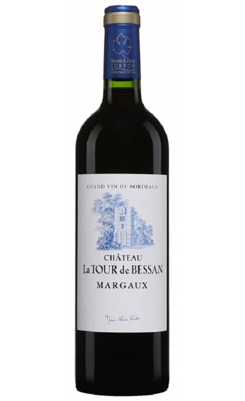 Photographie d'une bouteille de vin rouge Cht Tour De Bessan 2017 Margaux Rge 75cl Crd