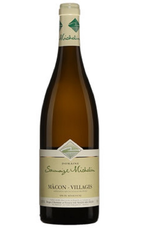 Photographie d'une bouteille de vin blanc Saumaize-Michelin Macon-Village 2022 Blc 75cl Crd