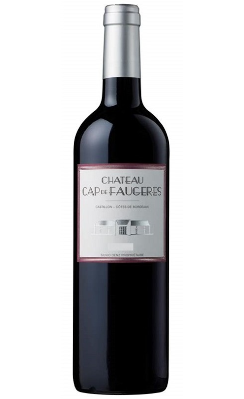Photographie d'une bouteille de vin rouge Cht Cap De Faugeres 2017 Castillon Cdbdx Rge 75cl Crd
