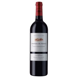 Photographie d'une bouteille de vin rouge Cht De Francs Les Cerisiers 2016 Francs Cdbdx Rge 75cl Crd