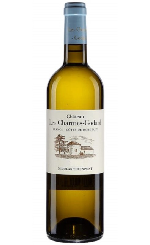 Photographie d'une bouteille de vin blanc Cht Les Charmes Godard 2016 Francs Cdbdx Blc 75cl Crd