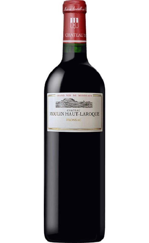 Photographie d'une bouteille de vin rouge Cht Moulin Haut Laroque 2016 Fronsac Rge 75cl Crd
