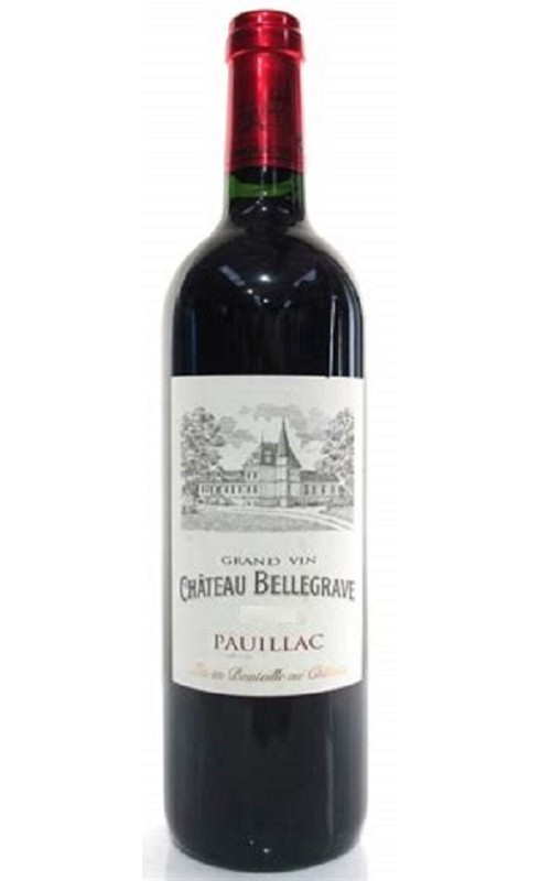 Photographie d'une bouteille de vin rouge Cht Bellegrave Cb6 2017 Pauillac Rge 75cl Crd