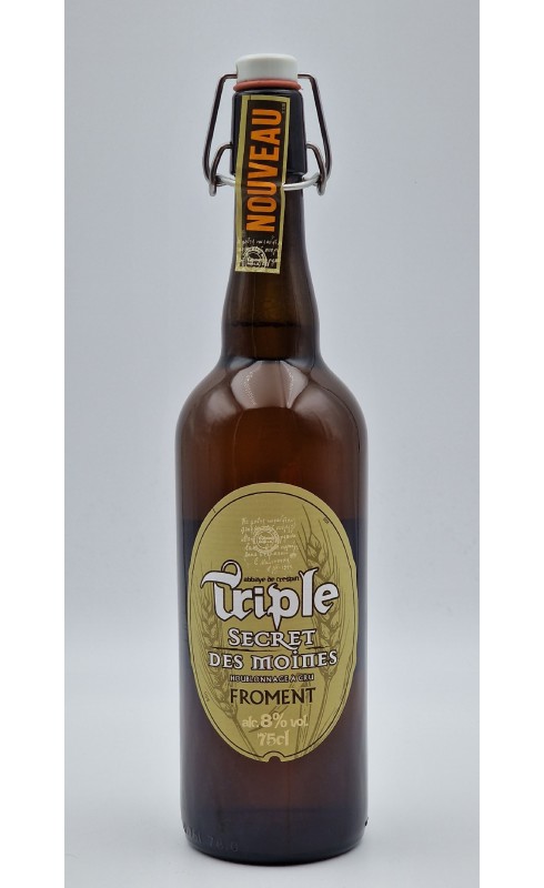 Photographie d'une bouteille de bière Goudale Secret Des Moines Triple Froment 8 75cl Crd