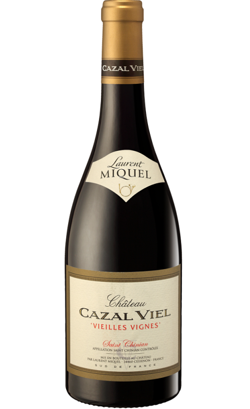 Photographie d'une bouteille de vin rouge Miquel Cazal Viel Vv 2016 St Chinian Rge 1 5 L Crd