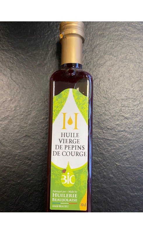 Photographie d'un produit d'épicerie L Huilerie Beaujolaise - Huile Vierge Pepins De Courge 10 Cl