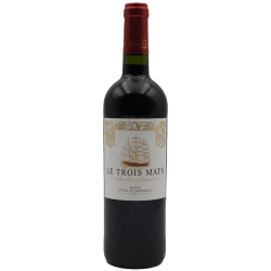 Photographie d'une bouteille de vin rouge Cht Terrier Le Trois Mats 2018 Blaye Cdbdx Rge 75cl Crd