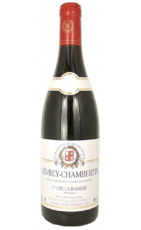 Photographie d'une bouteille de vin rouge Harmand La Bossiere Monopole 2017 Gevrey Rge 75cl Crd