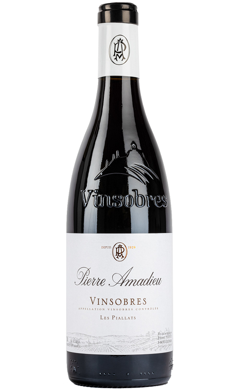 Photographie d'une bouteille de vin rouge Amadieu Les Piallats 2017 Vinsobres Rge 75 Cl Crd