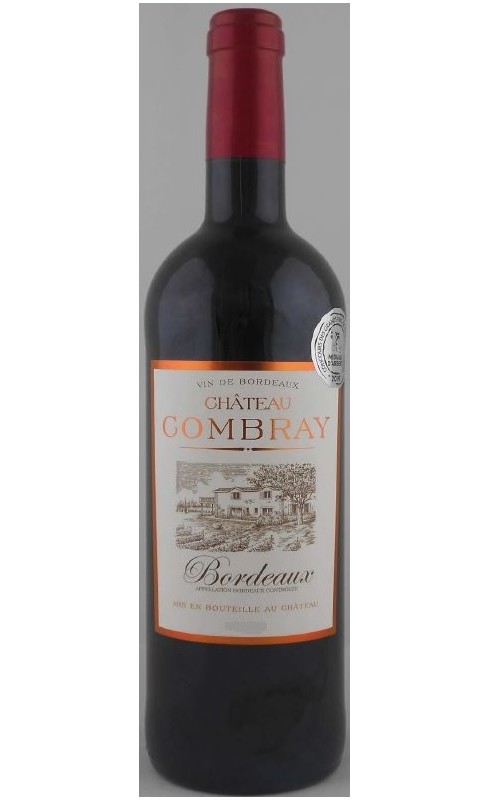 Photographie d'une bouteille de vin rouge Cht Combray 2018 Bdx Aoc Rge 75cl Crd